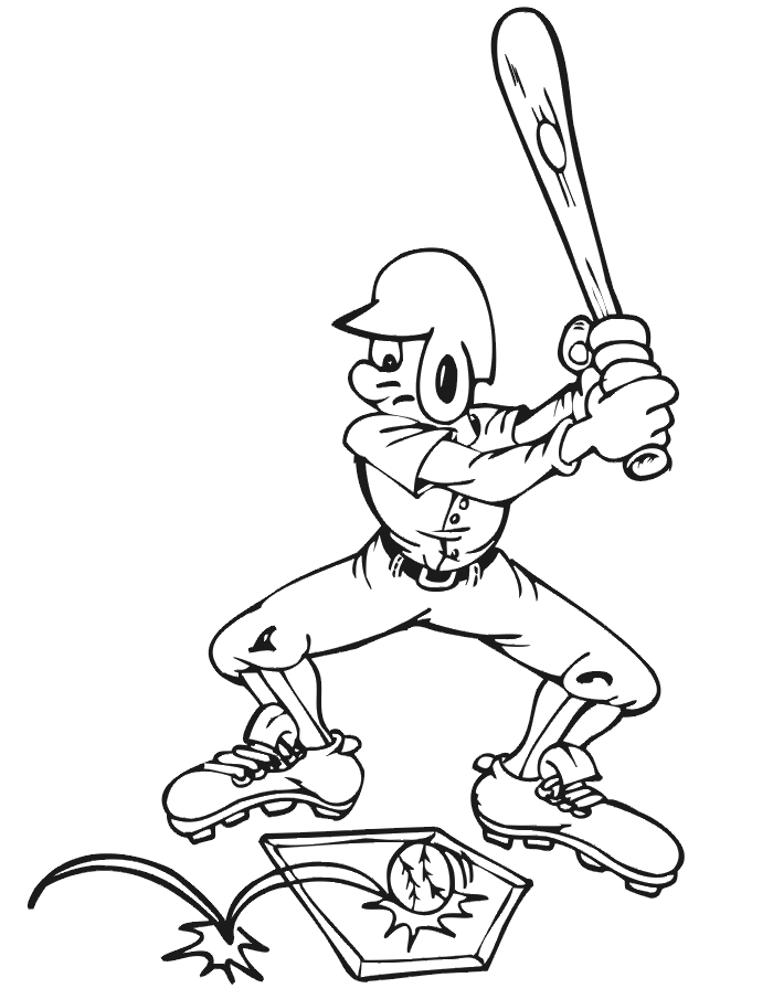 Plansa de colorat cu Baseball 4 17